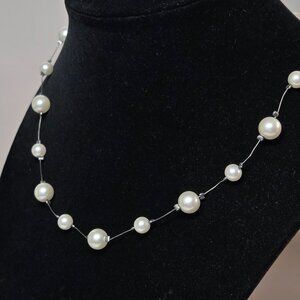 Vintage 90's Faux Pearl Necklace Lobster Clasp